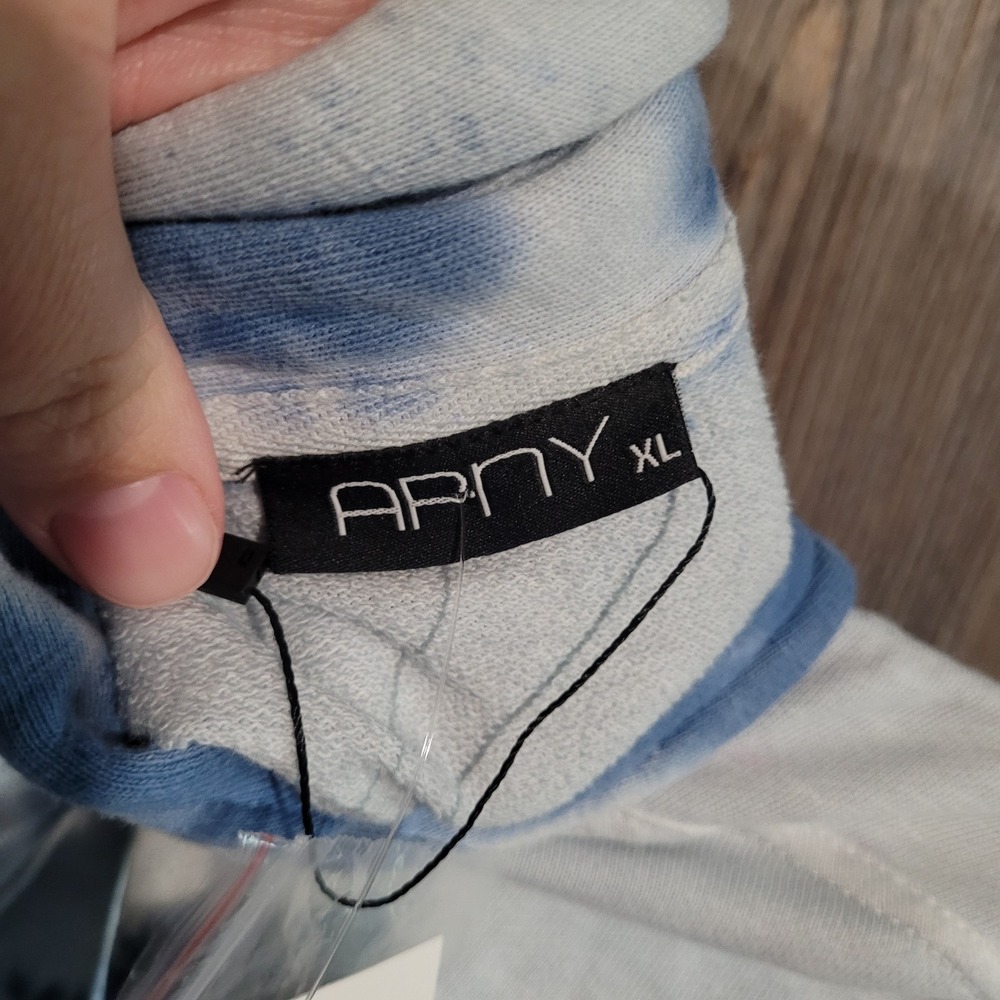 APNY Cropped Tie-Dye Jacket Sz XL White/Indigo 100% Cotton Hippie Festival READ - Picture 7 of 10